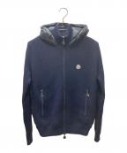MONCLERモンクレール）の古着「MAGLIONE TRICOT CARDIGAN ウールニット切替ダウンジャケット」｜ブラック×ネイビー