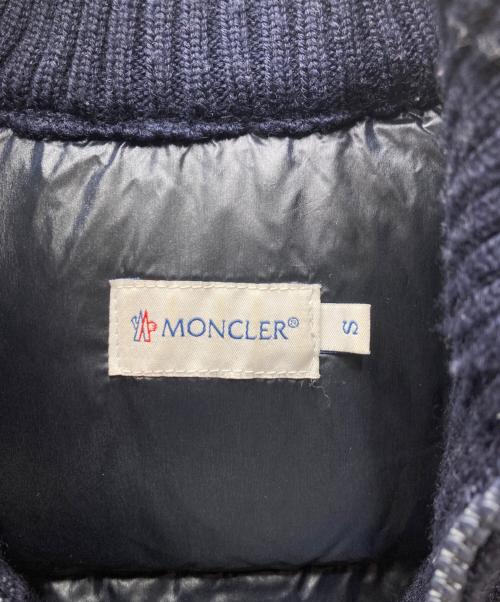 MONCLER（モンクレール）MONCLER (モンクレール) MAGLIONE TRICOT CARDIGAN ウールニット切替ダウンジャケット ブラック×ネイビー サイズ:SIZE　Sの古着・服飾アイテム