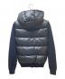 MONCLER (モンクレール) MAGLIONE TRICOT CARDIGAN ウールニット切替ダウンジャケット ブラック×ネイビー サイズ:SIZE　S：50000円