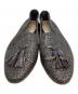 PRADA (プラダ) レザーメッシュ イントレチャート レザータッセル ローファー ブラック サイズ:SIZE 36：16000円