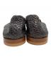 中古・古着 PRADA (プラダ) レザーメッシュ イントレチャート レザータッセル ローファー ブラック サイズ:SIZE 36：16000円