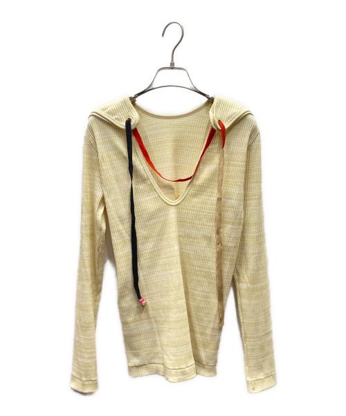 TOGA PULLA（トーガ プルラ）TOGA PULLA (トーガ プルラ) Rib jersey L/S リブカットソー ベージュ サイズ:36の古着・服飾アイテム