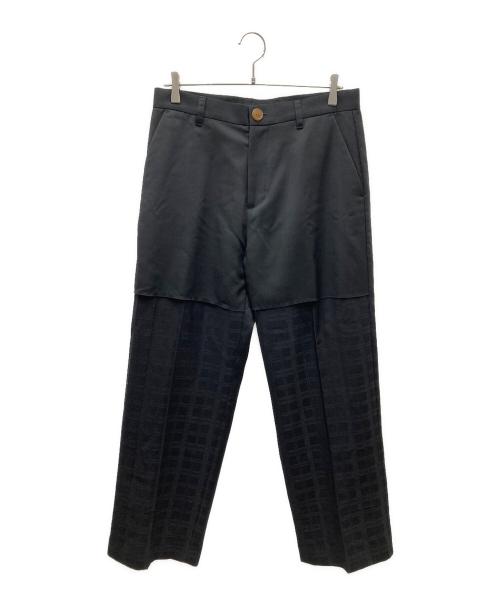 Vivienne Westwood man（ヴィヴィアン ウェストウッド マン）Vivienne Westwood man (ヴィヴィアン ウェストウッド マン) ウール切替スラックス ブラック サイズ:48の古着・服飾アイテム