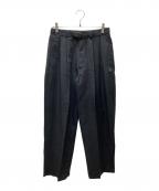 NICEナイス）の古着「Double Pleat Belted Trousers プリーツトラウザー」｜ブラック