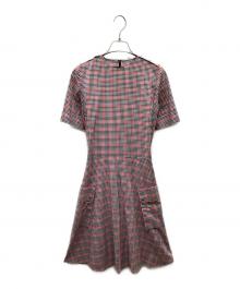 maison kitsune（メゾンキツネ）の古着「シャツワンピース」｜レッド×ブラック
