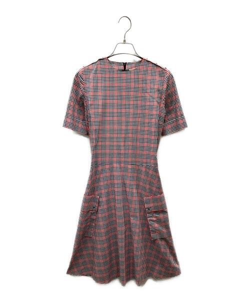 maison kitsune（メゾンキツネ）maison kitsune (メゾンキツネ) シャツワンピース レッド×ブラック サイズ:36の古着・服飾アイテム