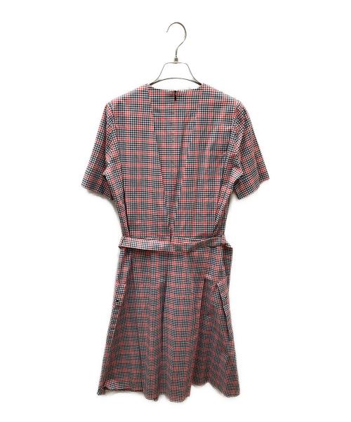 maison kitsune（メゾンキツネ）maison kitsune (メゾンキツネ) シャツワンピース レッド×ブラック サイズ:36の古着・服飾アイテム