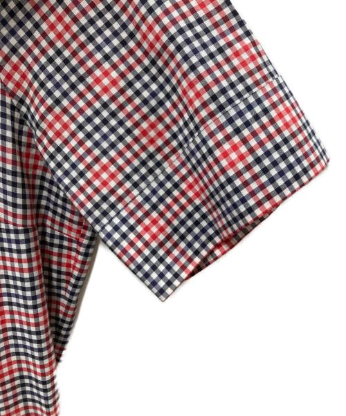 maison kitsune（メゾンキツネ）maison kitsune (メゾンキツネ) シャツワンピース レッド×ブラック サイズ:36の古着・服飾アイテム