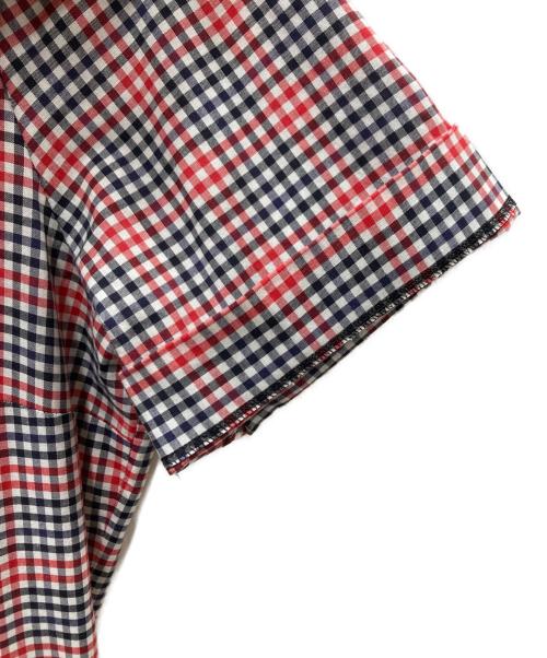 maison kitsune（メゾンキツネ）maison kitsune (メゾンキツネ) シャツワンピース レッド×ブラック サイズ:36の古着・服飾アイテム