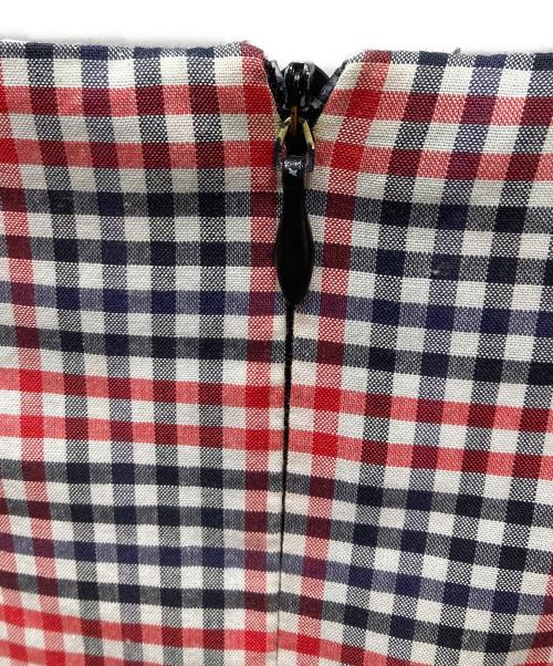 maison kitsune（メゾンキツネ）maison kitsune (メゾンキツネ) シャツワンピース レッド×ブラック サイズ:36の古着・服飾アイテム