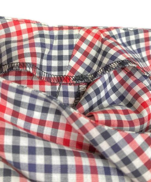 maison kitsune（メゾンキツネ）maison kitsune (メゾンキツネ) シャツワンピース レッド×ブラック サイズ:36の古着・服飾アイテム