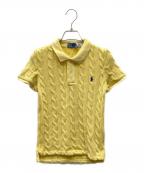 POLO RALPH LAURENポロ・ラルフローレン）の古着「ケーブルニットポロシャツ」｜イエロー
