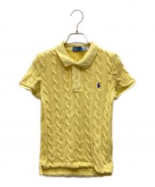 POLO RALPH LAUREN（ポロ・ラルフローレン）の古着「ケーブルニットポロシャツ」｜イエロー