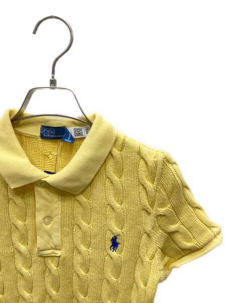 POLO RALPH LAUREN（ポロ・ラルフローレン）POLO RALPH LAUREN (ポロ・ラルフローレン) ケーブルニットポロシャツ イエロー サイズ:S 未使用品の古着・服飾アイテム