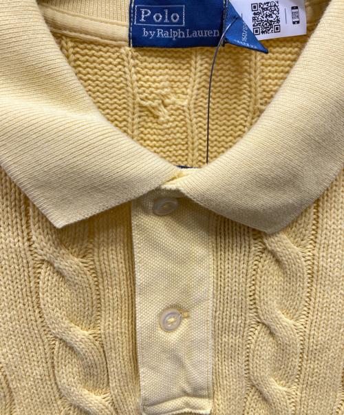 POLO RALPH LAUREN（ポロ・ラルフローレン）POLO RALPH LAUREN (ポロ・ラルフローレン) ケーブルニットポロシャツ イエロー サイズ:S 未使用品の古着・服飾アイテム