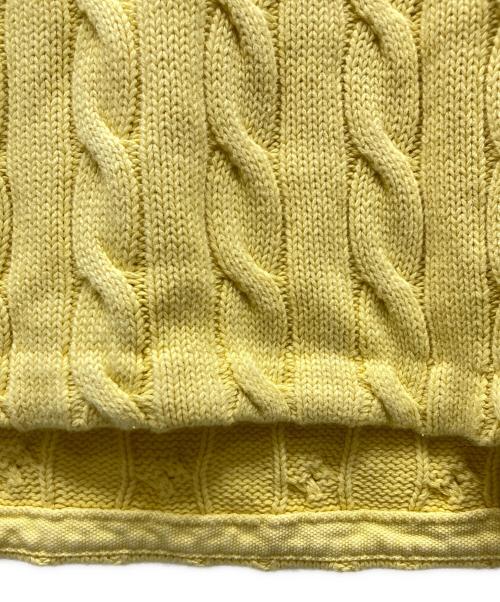 POLO RALPH LAUREN（ポロ・ラルフローレン）POLO RALPH LAUREN (ポロ・ラルフローレン) ケーブルニットポロシャツ イエロー サイズ:S 未使用品の古着・服飾アイテム