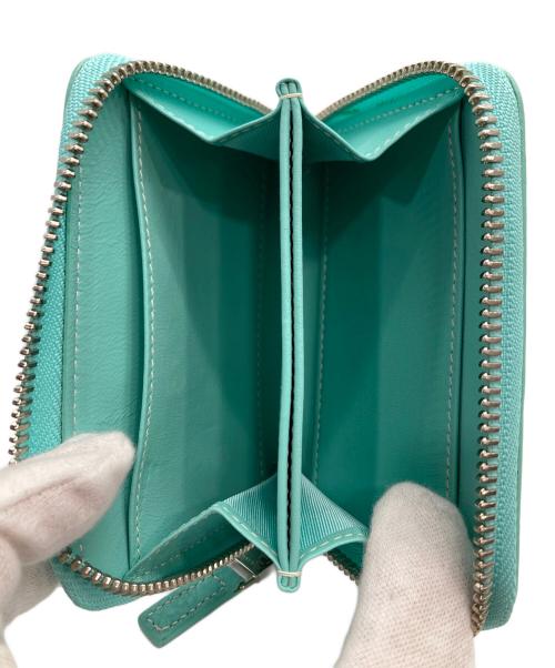 TIFFANY & Co.（ティファニー）Tiffany & Co. (ティファニー) ロゴプレート ラウンドジップ コインケース ティファニーブルーの古着・服飾アイテム