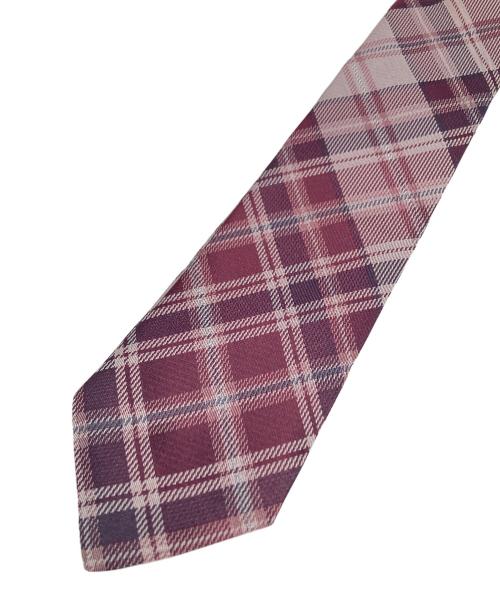 Vivienne Westwood（ヴィヴィアンウエストウッド）Vivienne Westwood (ヴィヴィアンウエストウッド) オーブデザインチェックネクタイ パープル サイズ:サイズ表記無しの古着・服飾アイテム