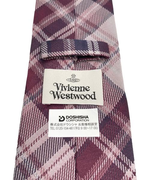 Vivienne Westwood（ヴィヴィアンウエストウッド）Vivienne Westwood (ヴィヴィアンウエストウッド) オーブデザインチェックネクタイ パープル サイズ:サイズ表記無しの古着・服飾アイテム