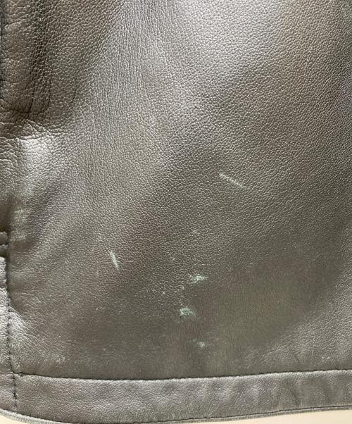 Schott（ショット）Schott (ショット) LAMB LEATHER PATCH POCKET SHIRT ラムレザーパッチポケットシャツ ブラック サイズ:Mの古着・服飾アイテム