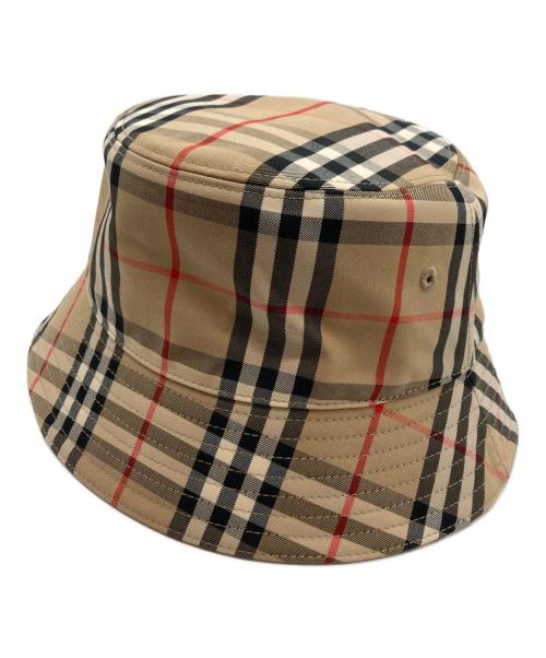 BURBERRY LONDON（バーバリーロンドン）BURBERRY LONDON (バーバリーロンドン) ノバチェック バケット ハット ベージュ×ブラック サイズ:56の古着・服飾アイテム