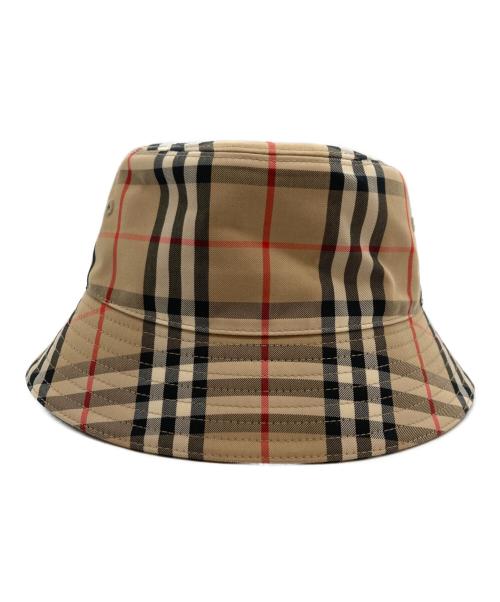 BURBERRY LONDON（バーバリーロンドン）BURBERRY LONDON (バーバリーロンドン) ノバチェック バケット ハット ベージュ×ブラック サイズ:56の古着・服飾アイテム
