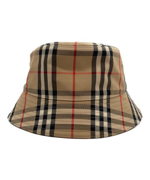 BURBERRY LONDON（バーバリーロンドン）BURBERRY LONDON (バーバリーロンドン) ノバチェック バケット ハット ベージュ×ブラック サイズ:56の古着・服飾アイテム