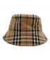 BURBERRY LONDON (バーバリーロンドン) ノバチェック バケット ハット ベージュ×ブラック サイズ:56：23000円