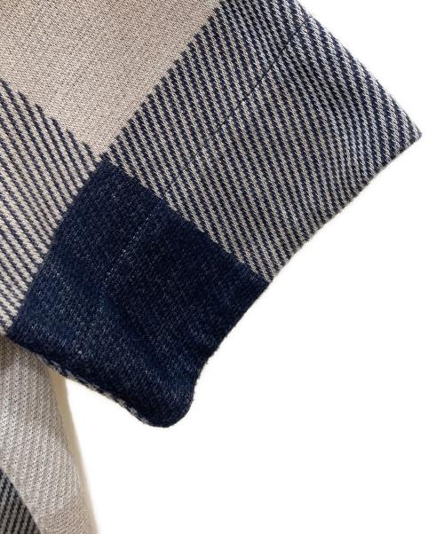 BLUE LABEL CRESTBRIDGE（ブルーレーベルクレストブリッジ）BLUE LABEL CRESTBRIDGE (ブルーレーベルクレストブリッジ) 半袖チェックワンピース ブルー×グレー サイズ:サイズⅯの古着・服飾アイテム
