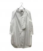 YOHJI YAMAMOTOヨウジヤマモト）の古着「WA.T BROAD K-PLEATS PATCH BIG B プリーツパッチビッグシャツ」｜ホワイト