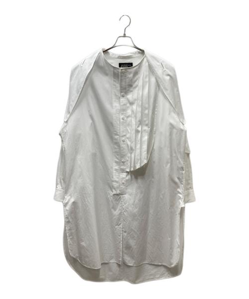 YOHJI YAMAMOTO（ヨウジヤマモト）YOHJI YAMAMOTO (ヨウジヤマモト) WA.T BROAD K-PLEATS PATCH BIG B プリーツパッチビッグシャツ ホワイト サイズ:3の古着・服飾アイテム
