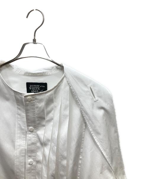 YOHJI YAMAMOTO（ヨウジヤマモト）YOHJI YAMAMOTO (ヨウジヤマモト) WA.T BROAD K-PLEATS PATCH BIG B プリーツパッチビッグシャツ ホワイト サイズ:3の古着・服飾アイテム