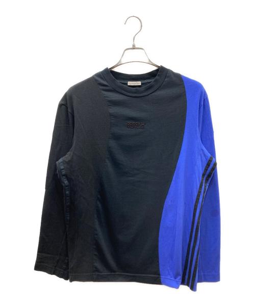 MONCLER GENIUS（モンクレール ジーニアス）MONCLER GENIUS (モンクレール ジーニアス) adidas (アディダス) LS T-SHIRT ロングスリーブカットソー ブラック×ブルー サイズ:Mの古着・服飾アイテム