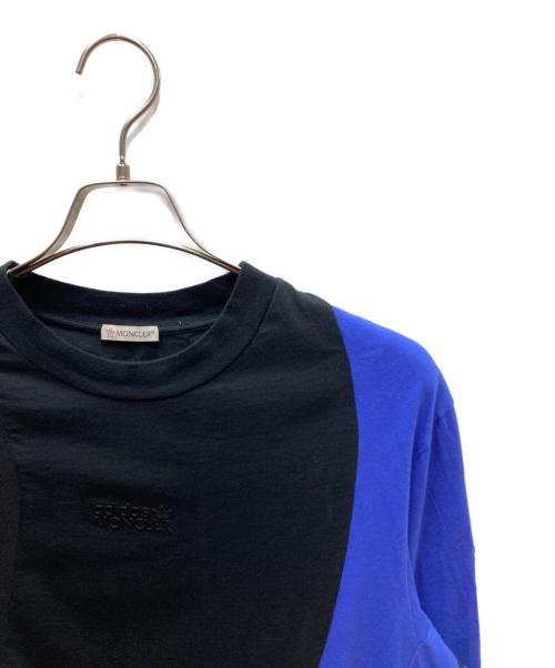 MONCLER GENIUS（モンクレール ジーニアス）MONCLER GENIUS (モンクレール ジーニアス) adidas (アディダス) LS T-SHIRT ロングスリーブカットソー ブラック×ブルー サイズ:Mの古着・服飾アイテム