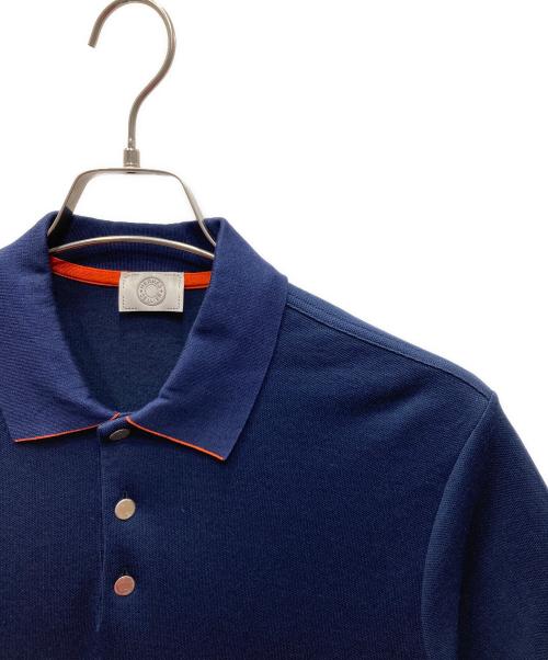 HERMES（エルメス）HERMES (エルメス) セリエ ボタン ポロシャツ ネイビー サイズ:Mの古着・服飾アイテム