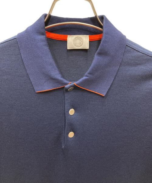 HERMES（エルメス）HERMES (エルメス) セリエ ボタン ポロシャツ ネイビー サイズ:Mの古着・服飾アイテム