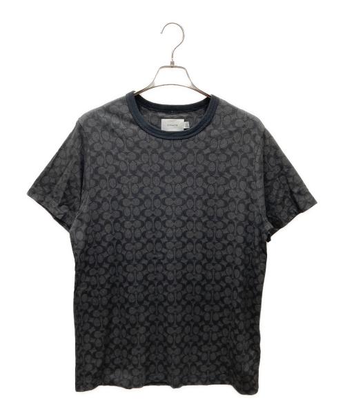 COACH（コーチ）COACH (コーチ) エッセンシャル シグネチャー Tシャツ グレー×ブラック サイズ:Mの古着・服飾アイテム