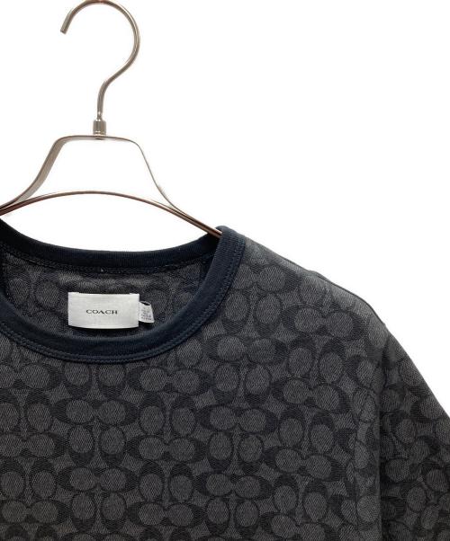 COACH（コーチ）COACH (コーチ) エッセンシャル シグネチャー Tシャツ グレー×ブラック サイズ:Mの古着・服飾アイテム