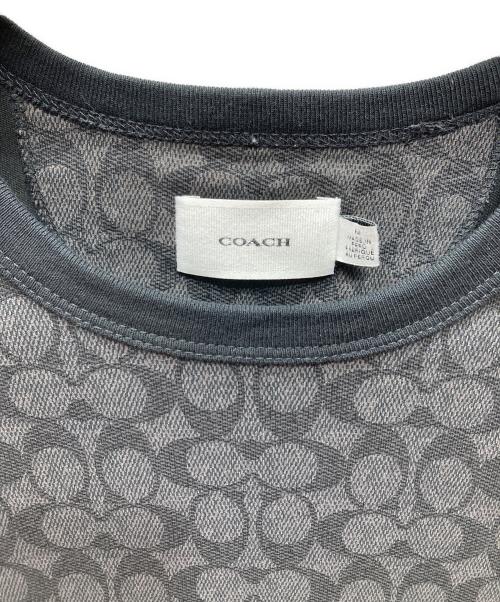 COACH（コーチ）COACH (コーチ) エッセンシャル シグネチャー Tシャツ グレー×ブラック サイズ:Mの古着・服飾アイテム