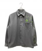 ADWYSDエー・ディー・ダブリュー・ワイ・エス・ディー）の古着「Handstyle LS Shirt ステッチデザインシャツ」｜グレー×グリーン
