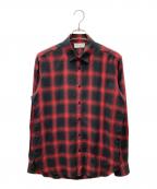 Saint Laurent Parisサンローランパリ）の古着「オンブレシャツ」｜ブラック×レッド