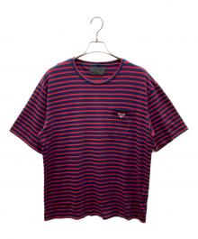 PRADA（プラダ）の古着「Striped Pocket T-Shirt ボーダーポケットTシャツ」｜ネイビー×レッド