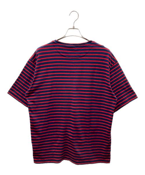 PRADA（プラダ）PRADA (プラダ) Striped Pocket T-Shirt ボーダーポケットTシャツ ネイビー×レッド サイズ:XXLの古着・服飾アイテム