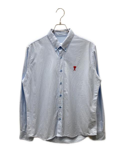 AMI Alexandre Mattiussi（アミアレクサンドルマテュッシ）AMI Alexandre Mattiussi (アミアレクサンドルマテュッシ) Ami de Coeur ハートロゴ ボタンダウン オックスフォードシャツ ブルー サイズ:40の古着・服飾アイテム