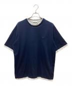 PRADAプラダ）の古着「トライアングルロゴ コットンTシャツ」｜ネイビー×ホワイト