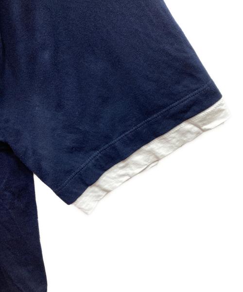 PRADA（プラダ）PRADA (プラダ) トライアングルロゴ コットンTシャツ ネイビー×ホワイト サイズ:XXXLの古着・服飾アイテム