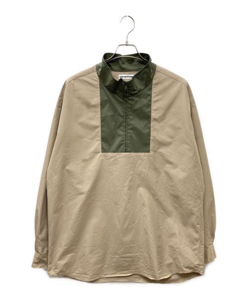 SOFTHPHEN（ソフトハイフン）SOFTHPHEN (ソフトハイフン) アノラックパーカー ベージュ×グリーン サイズ:SIZE 03の古着・服飾アイテム