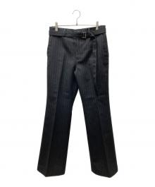 sacai（サカイ）の古着「Chalk Stripe pants チョークストライプパンツ」｜ブラック