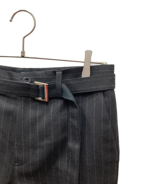 sacai（サカイ）sacai (サカイ) Chalk Stripe pants チョークストライプパンツ ブラック サイズ:2の古着・服飾アイテム