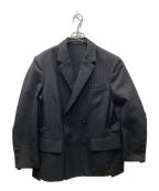 sacaiサカイ）の古着「Chalk Stripe x Rip Stop Jacket テーラードジャケット」｜ブラック